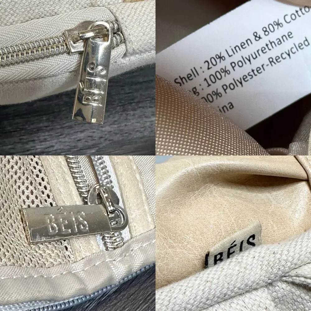BEIS The travel Backpack in Beige Canvas